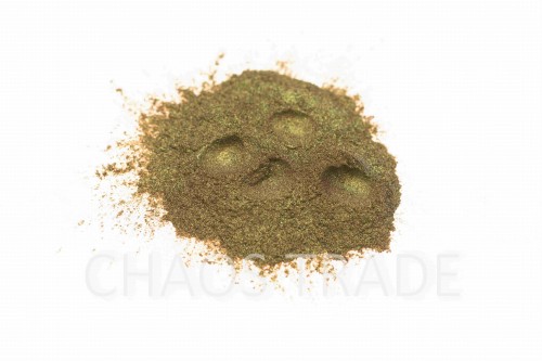 Gold green chameleon pigment