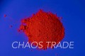 Orange-red fluorescent pigment PFL-CEPO300 in UV light